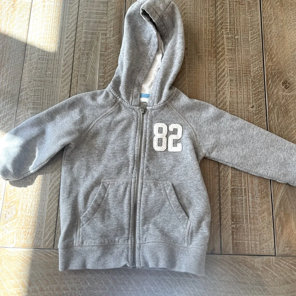 Carter’s Gray Toddler Zip up Hoodie with 82 Print
